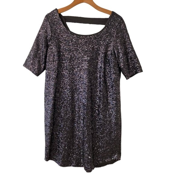 Torrid Dress Womens 00 All Over Sequin Sheath Party Holiday Gray Silver Sz 10 M - Picture 1 of 14